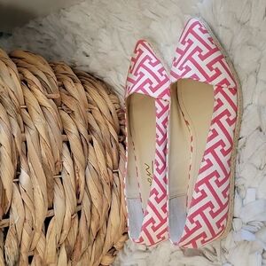 Rowen Geometric Print Pink And White loafers